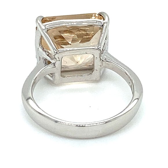Imperial Topaz 13.43ct Solid 18K White Gold Ring - Picture 4 of 6